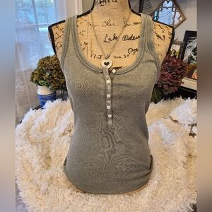Aerie - Grey Henley Tank - M